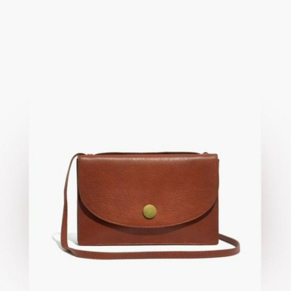 Madewell The Slim Convertible Leather Shoulder Bag in English Saddle Brown J8800